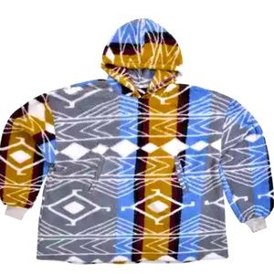 HOMESMART Hoodie Unisex Tribal Printed Pattern Soft Luxury Sherpa Lounge Warm
